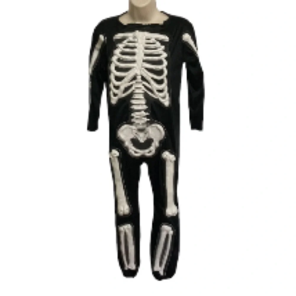 Halloween Costume Skeleton 3D Raised Bones Glow in Dark Child Large 12 14